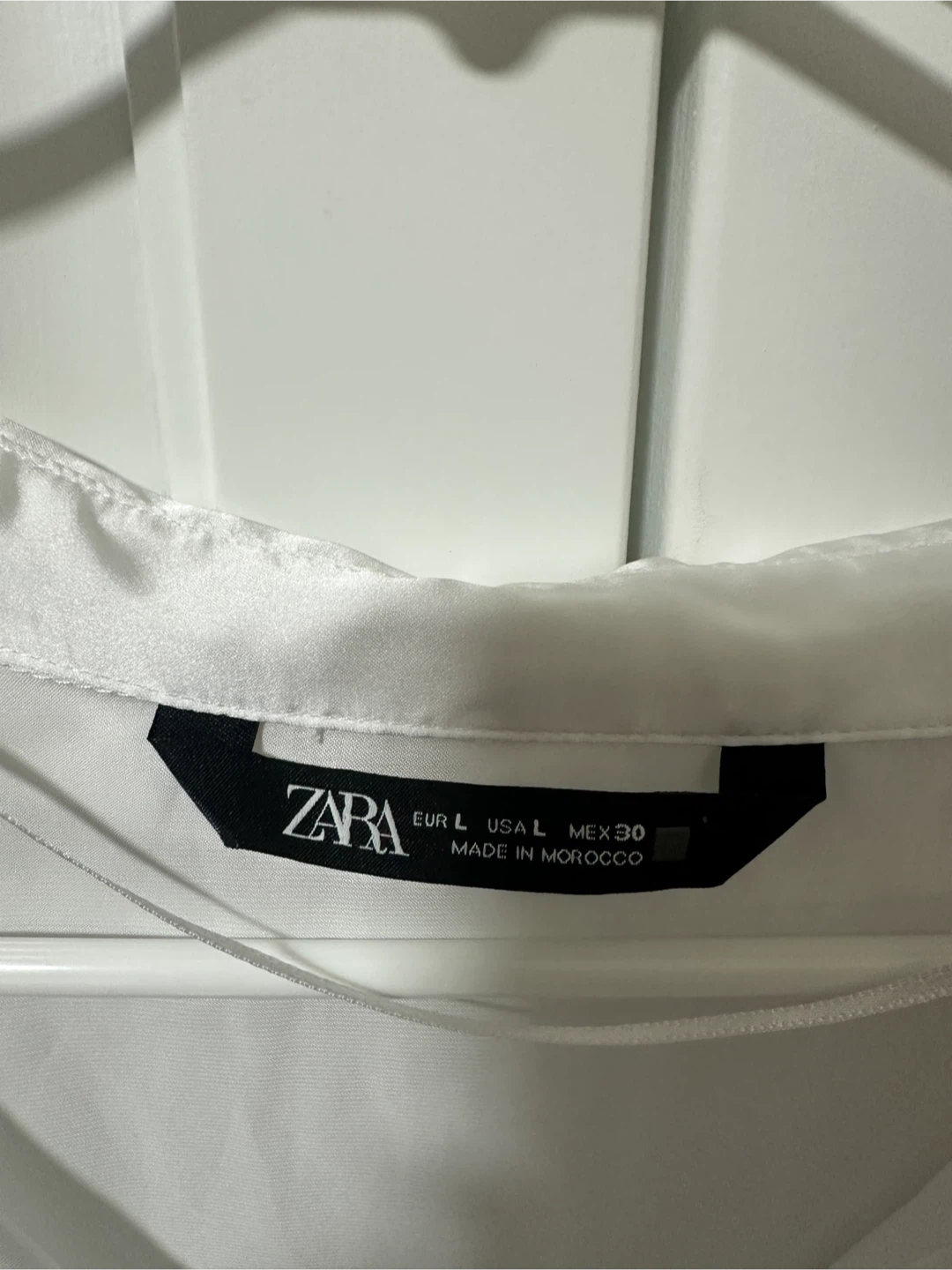 White Zara Button-Up Shirt - Size L - photo 2