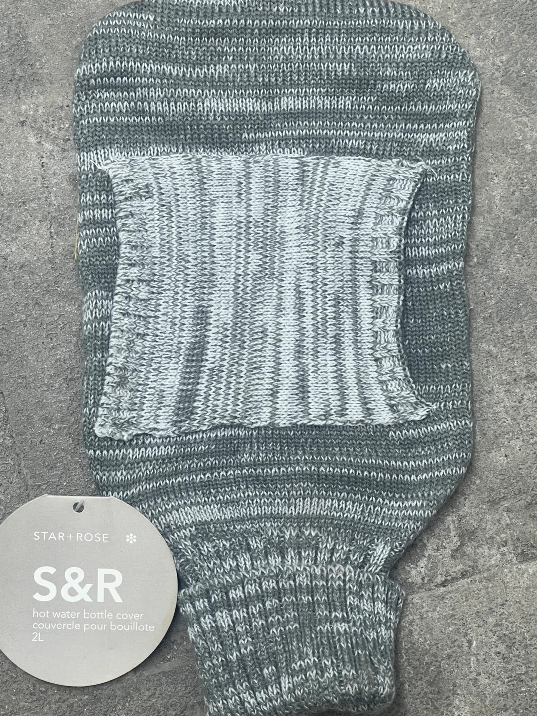 Star + Rose Grey Marl Hot Water Bottle Cover 2L - photo 3