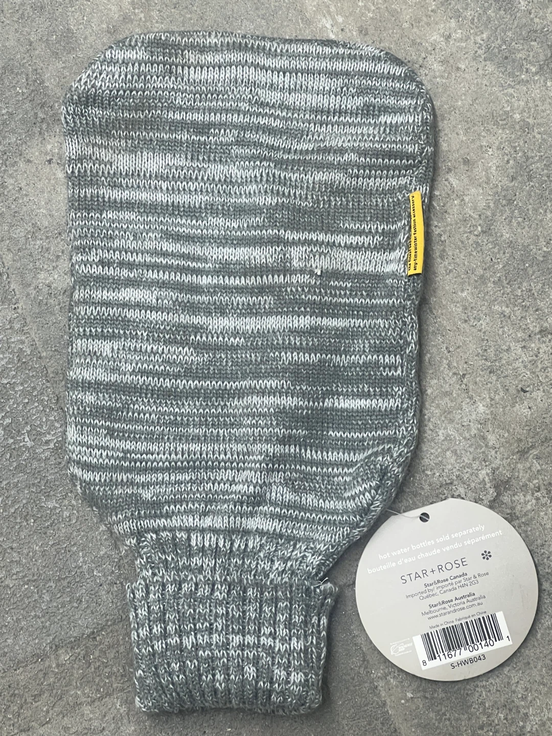Star + Rose Grey Marl Hot Water Bottle Cover 2L - photo 2