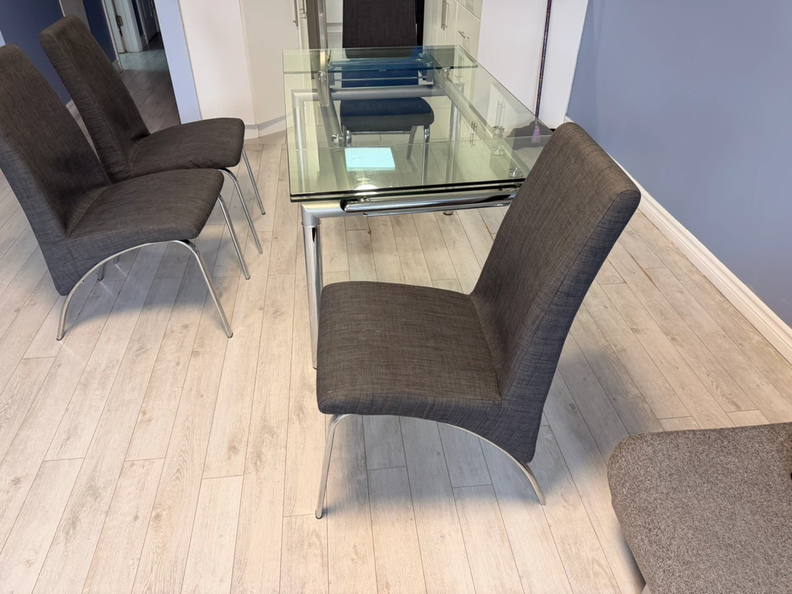 Glass Dining Table and 4 Chairs - photo 4