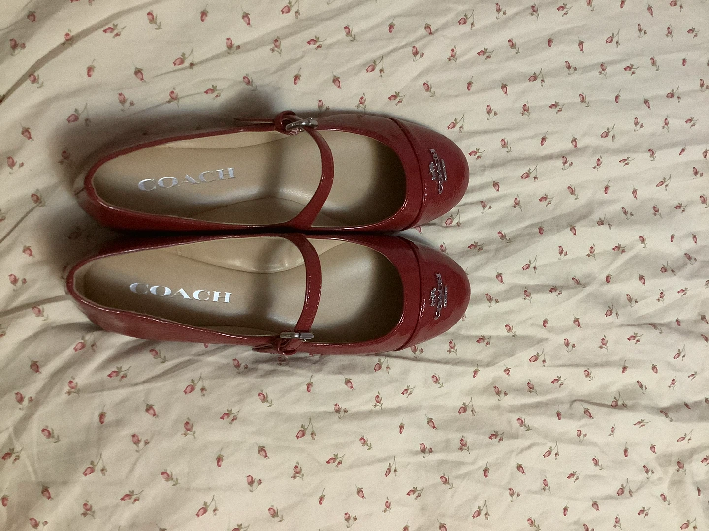 Coach Red Patent Mary Jane Flats Size 5 - photo 2