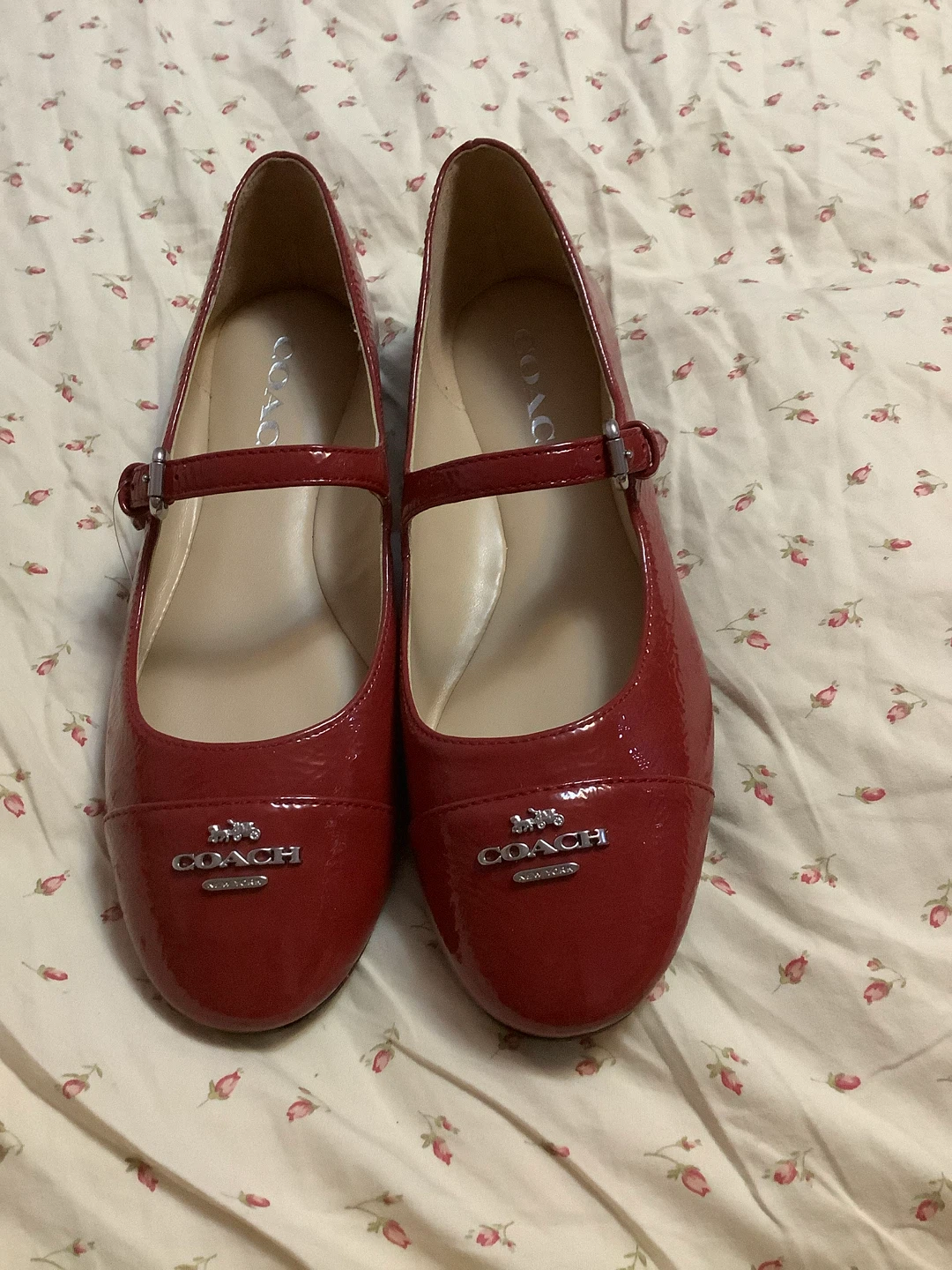 Coach Red Patent Mary Jane Flats Size 5