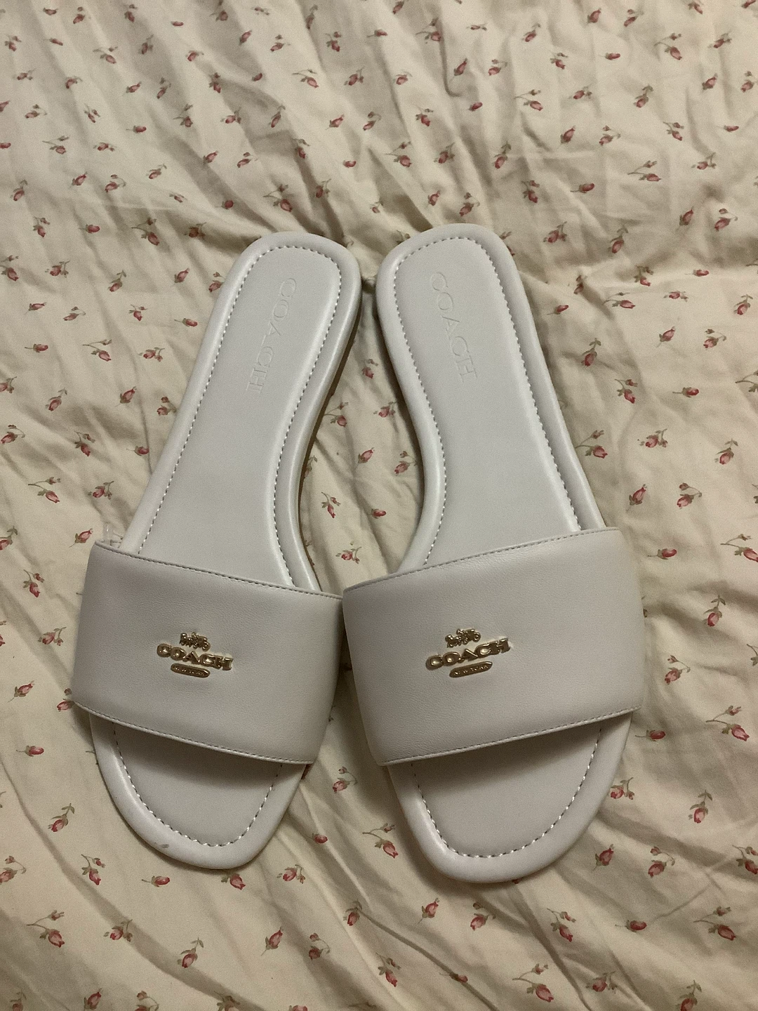 Coach cream white sandals