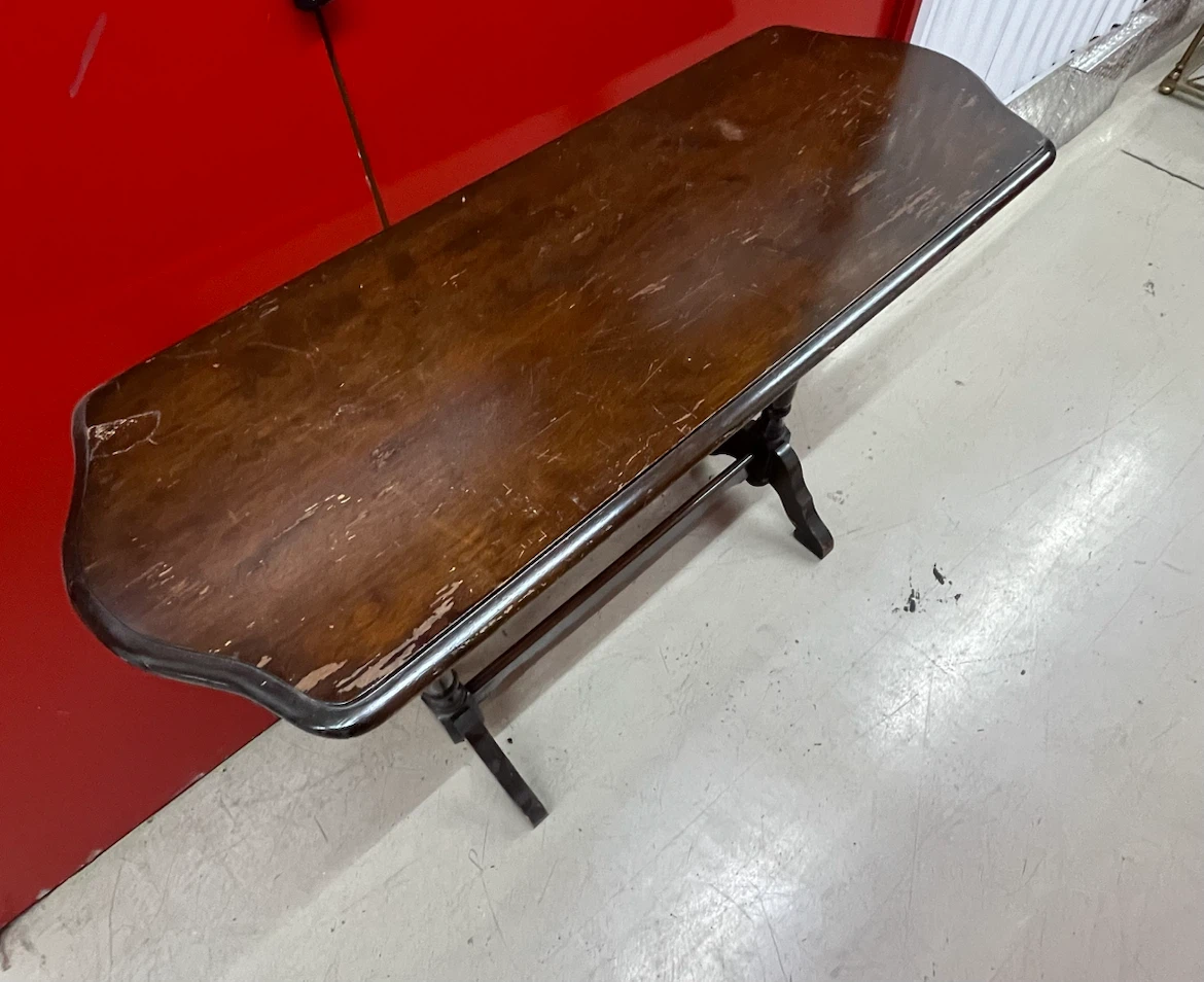Antique Dark Wood Side Table - photo 3