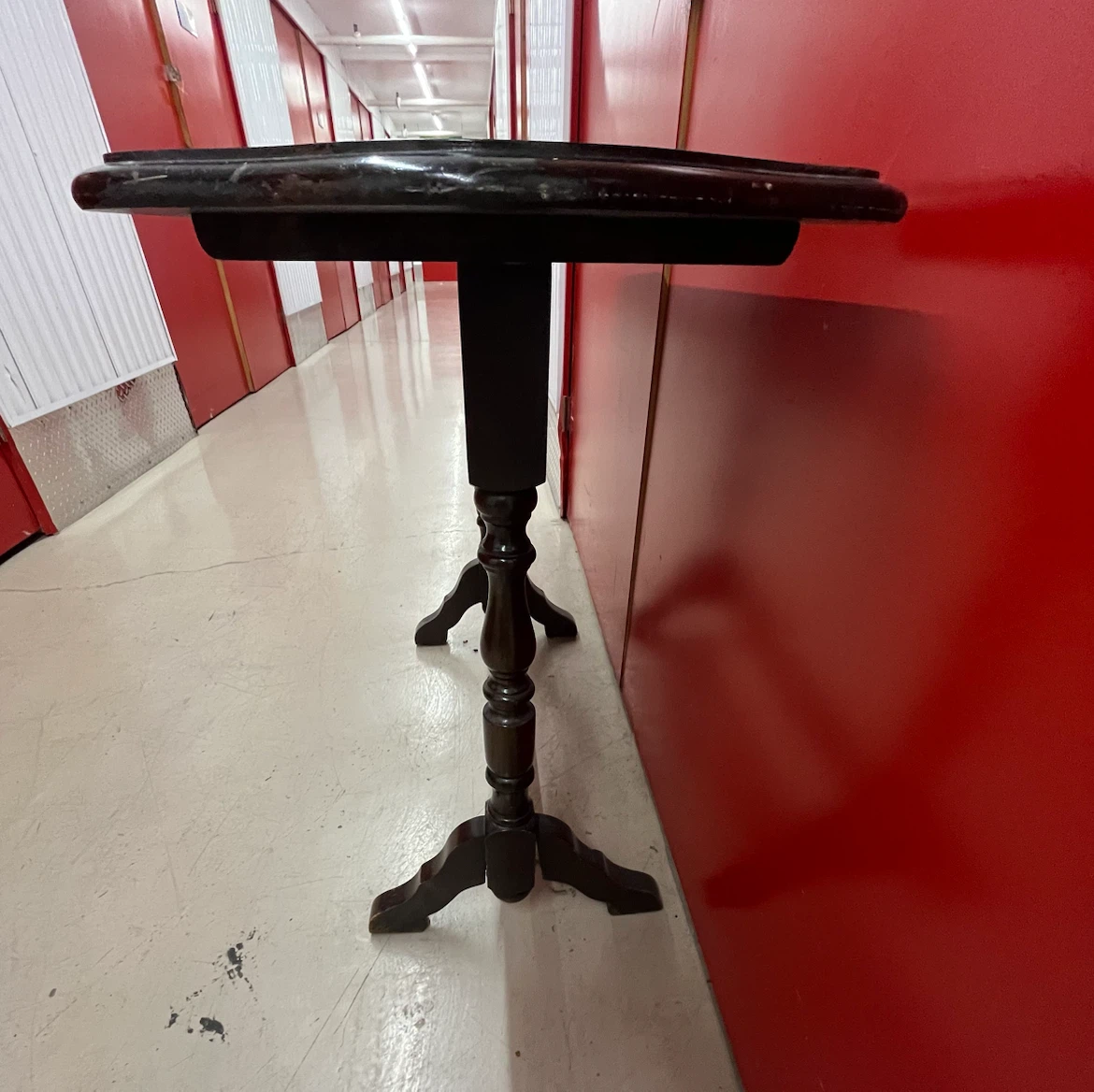 Antique Dark Wood Side Table - photo 4