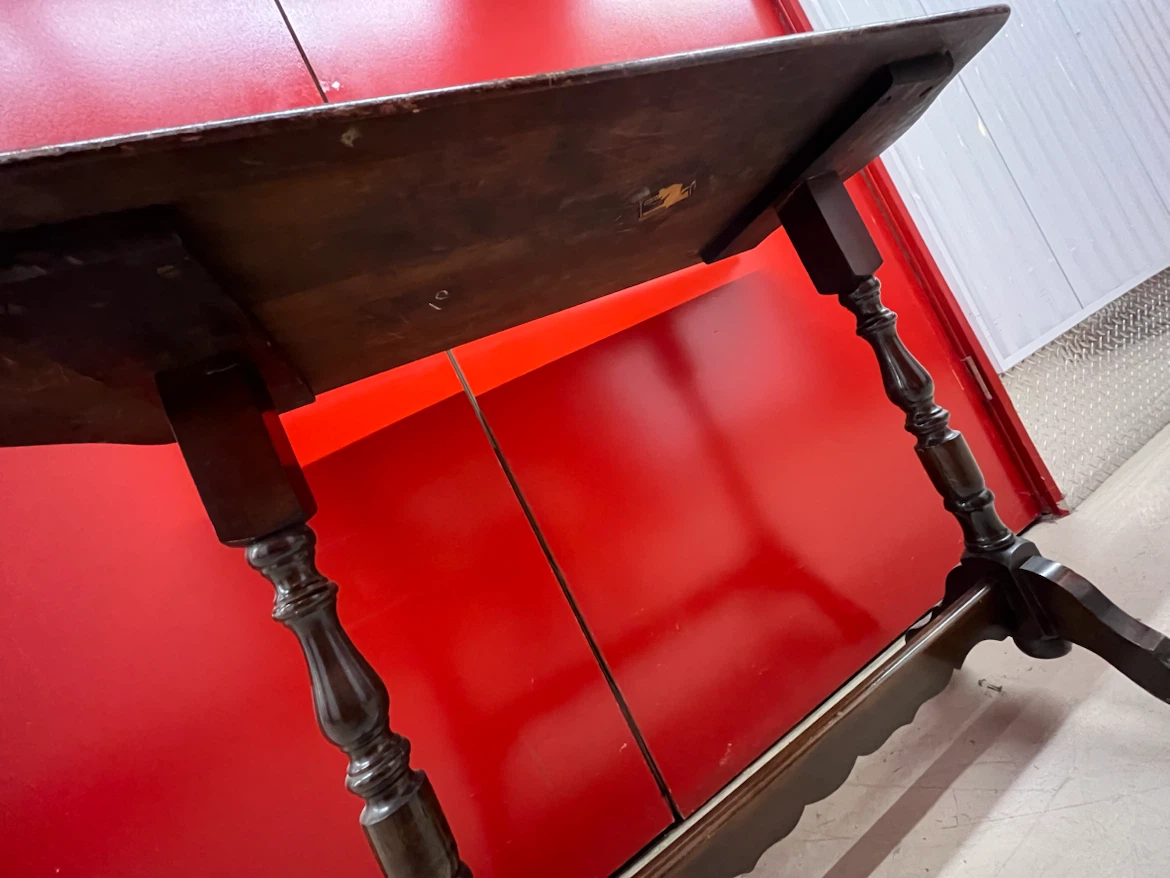Antique Dark Wood Side Table - photo 5