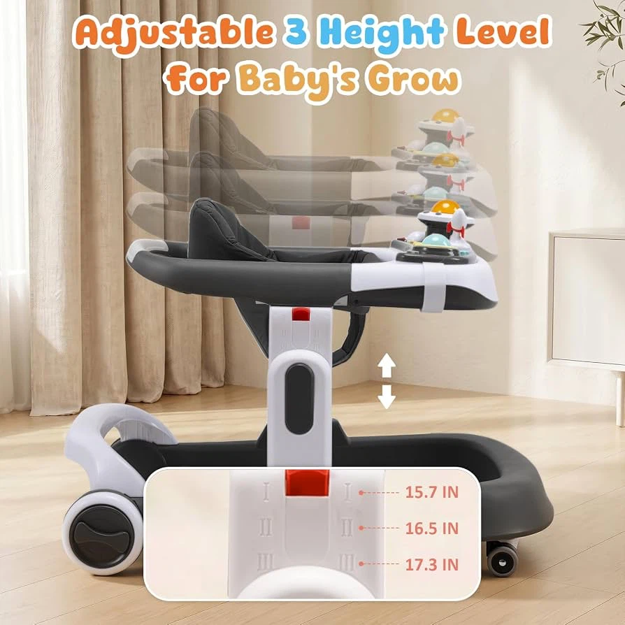 🔥 Brand NEW – 5-in-1 Foldable Baby Walker with Wheels (Black) - photo 4