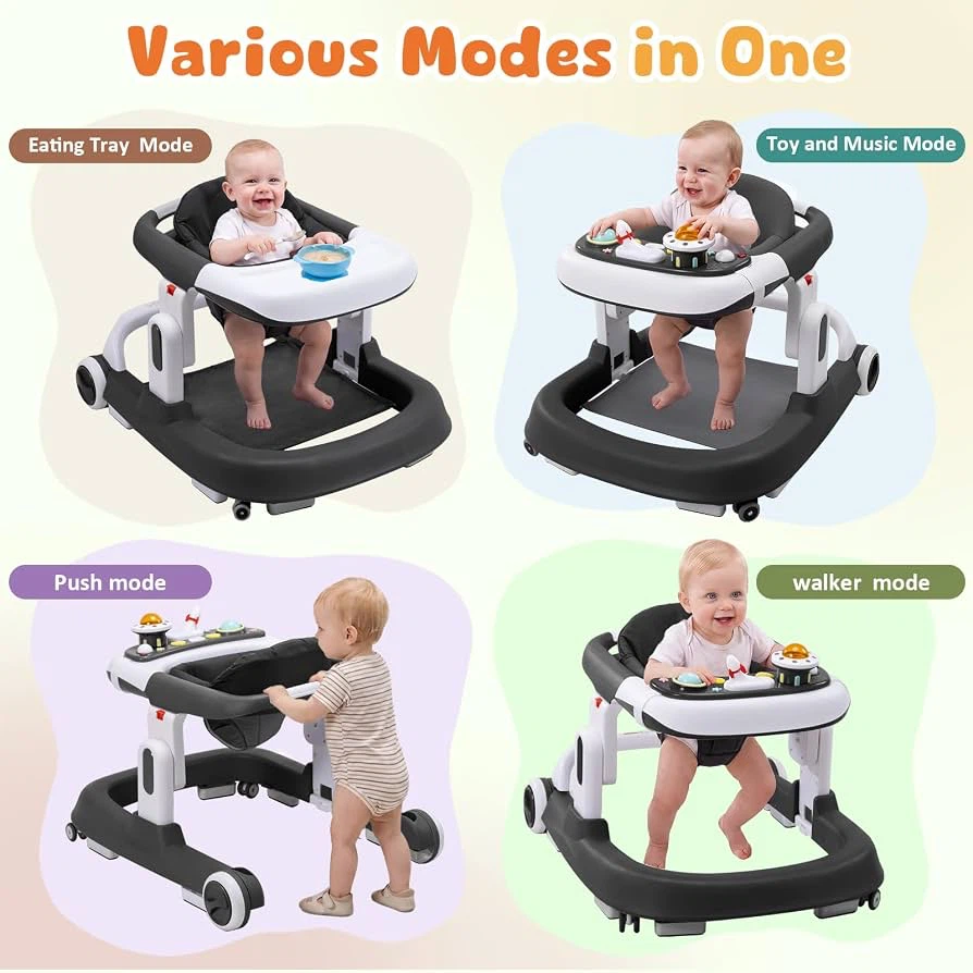 🔥 Brand NEW – 5-in-1 Foldable Baby Walker with Wheels (Black) - photo 5