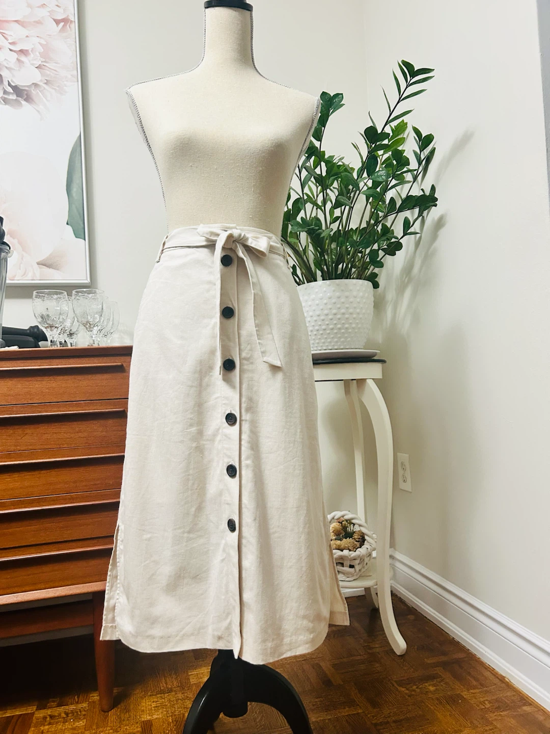 new Linen midi skirt size S banana republic - photo 2
