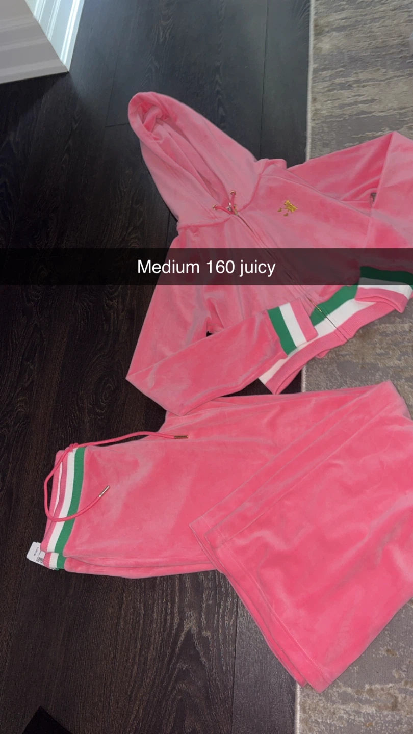 Juicy Couture Velour Tracksuit Set - Pink Medium