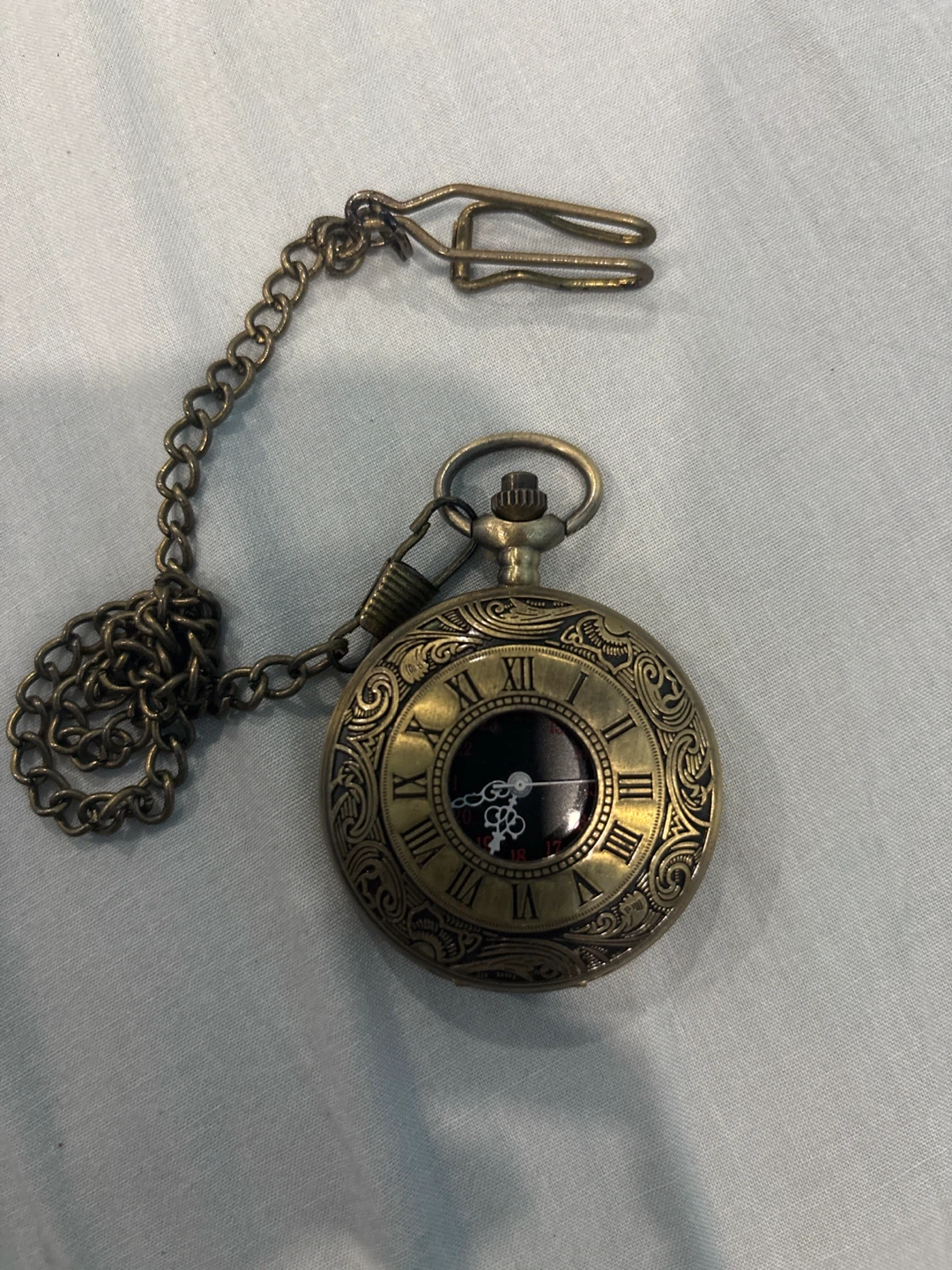 Vintage Style Pocket Watch with Chain