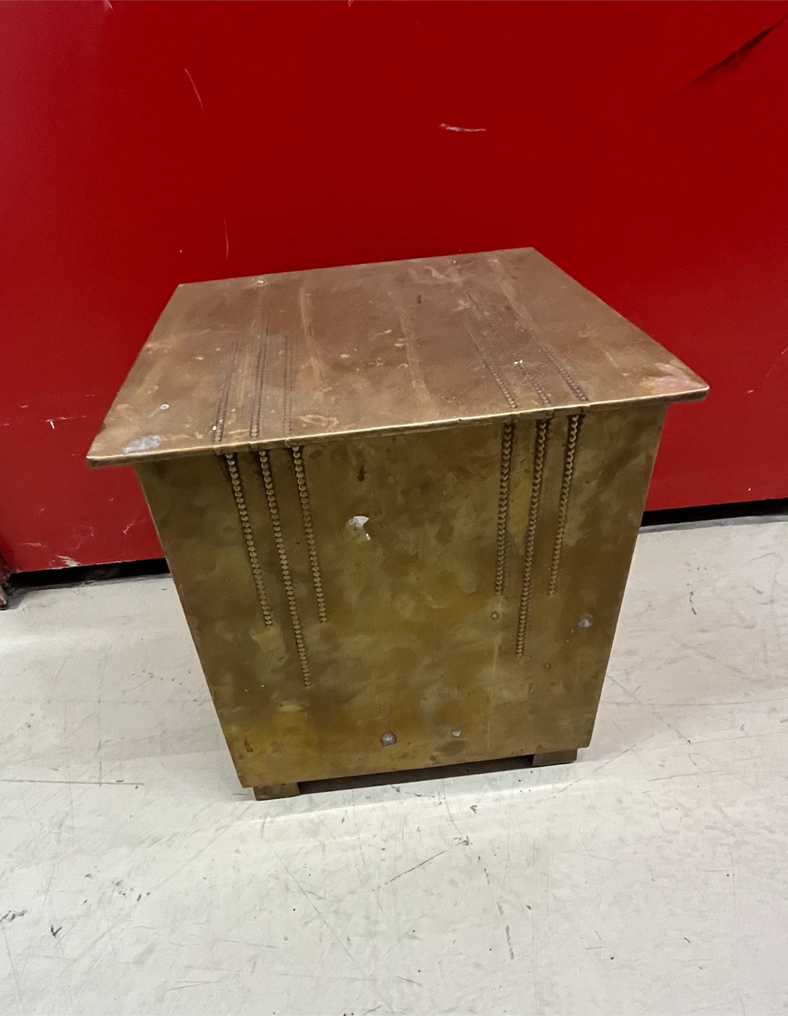 Vintage Brass Fire Wood Box