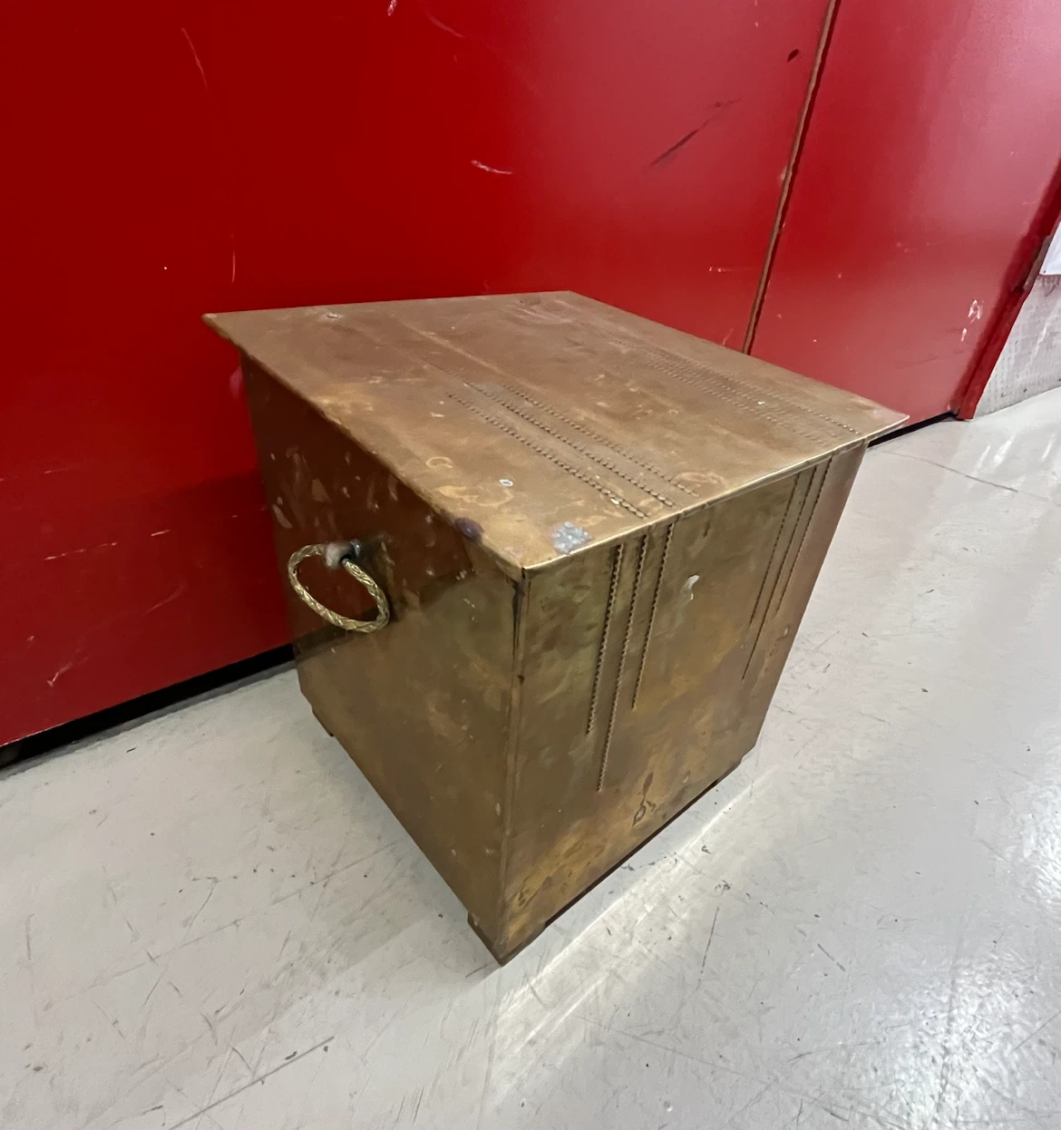 Vintage Brass Fire Wood Box - photo 2