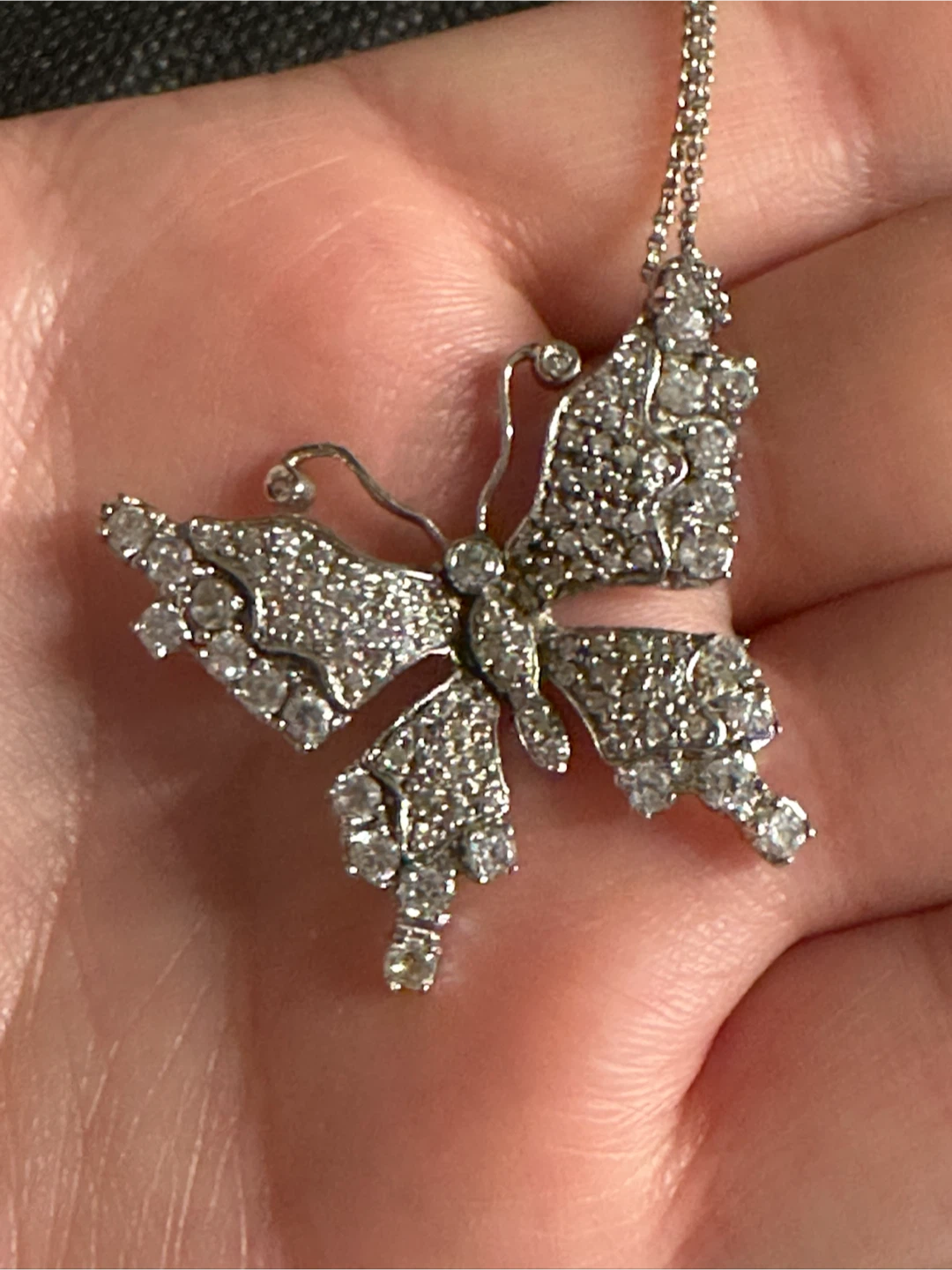 Sterling Silver Butterfly Pendant & Chain - photo 4