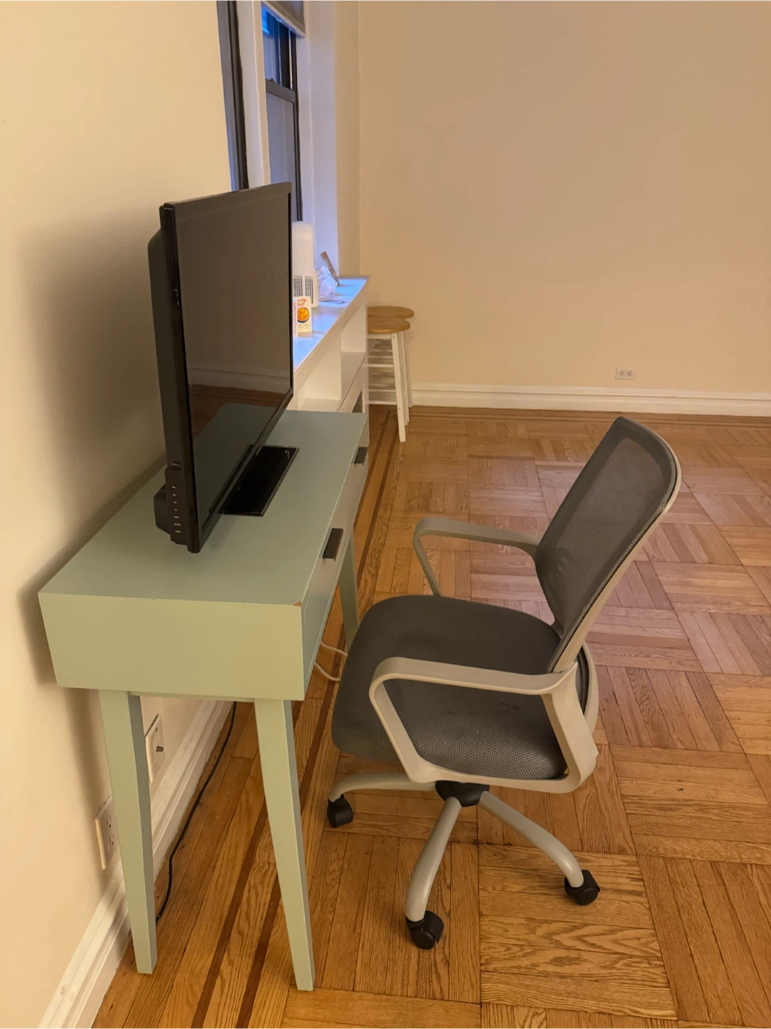 Desk with Chair and Monitor
