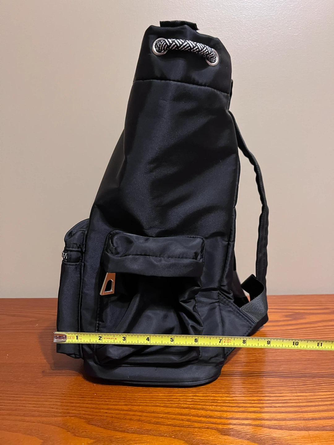 VERSACE BLACK NYLON DRAWSTRING BACK PACK - photo 5