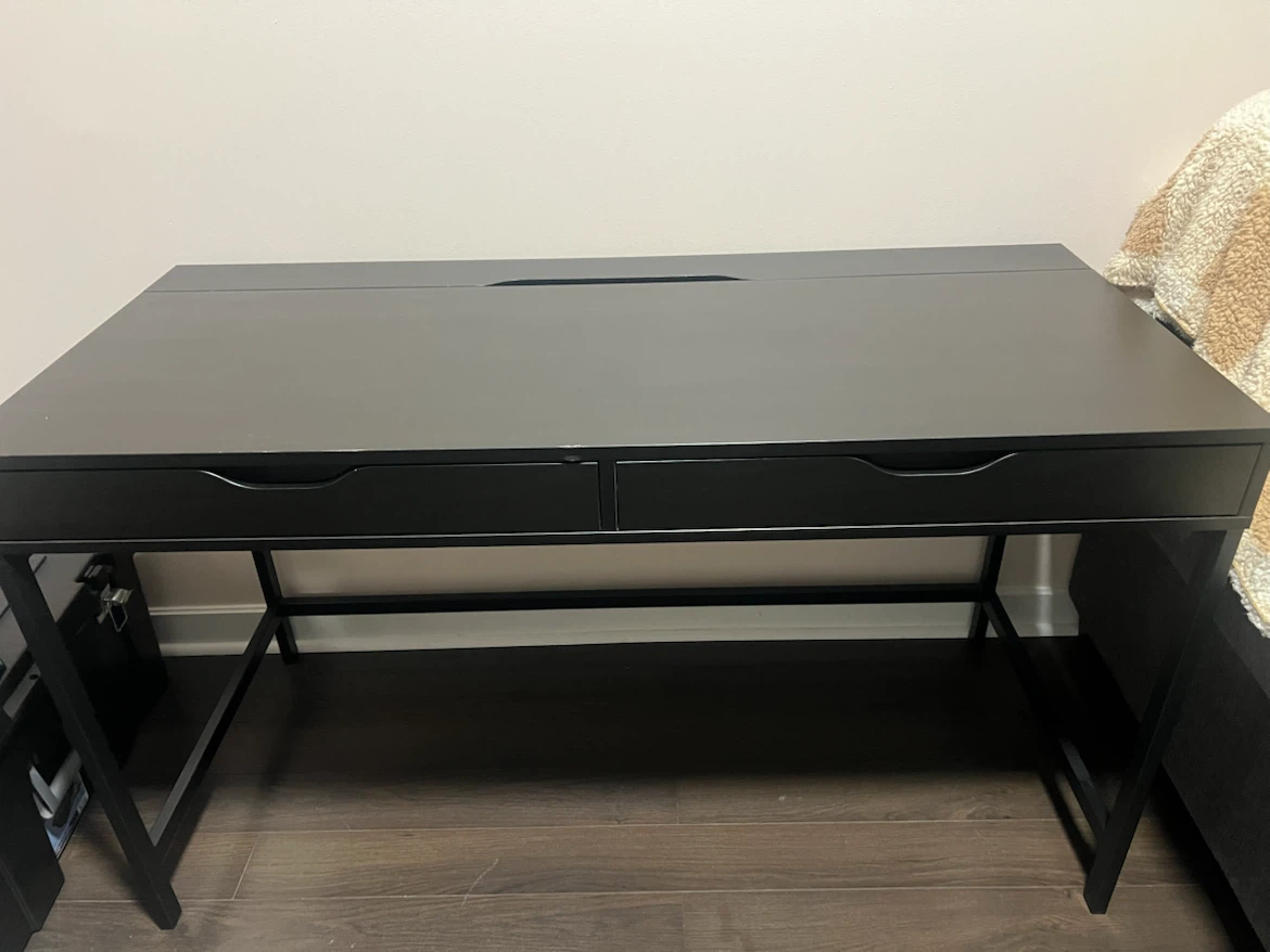 Black Desk with Two Drawers