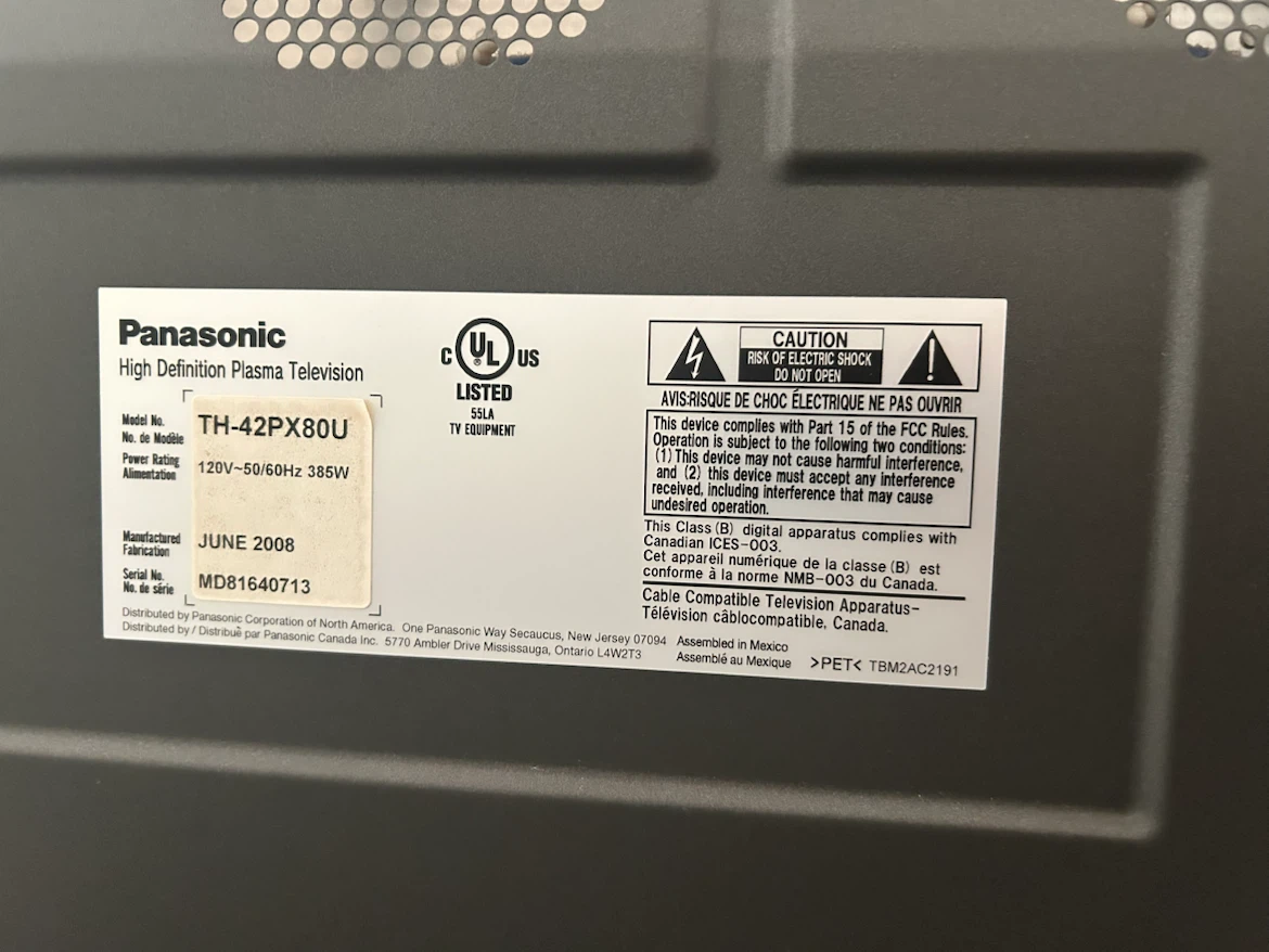 Panasonic 42 “ TV - photo 4