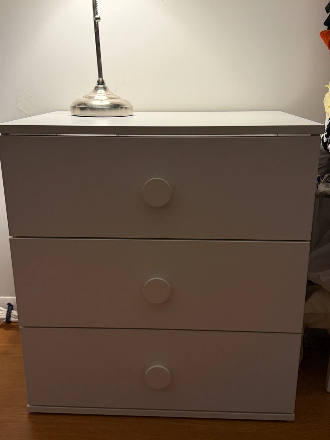 White 3-Drawer Dresser (2ft by 2.5ft)