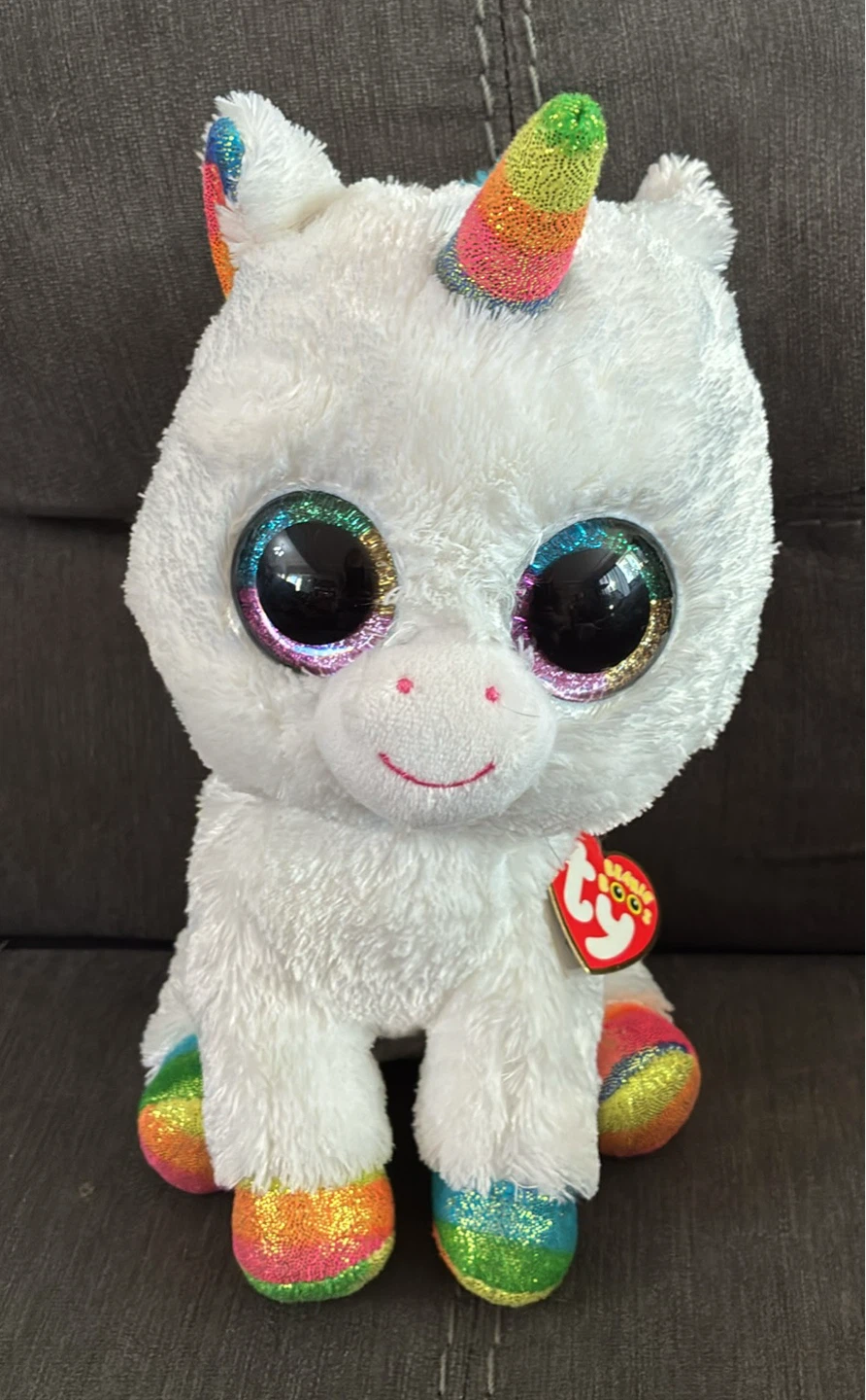 New w tags Med 9” Ty Beanie Boos Pixy the Unicorn Plush Toy