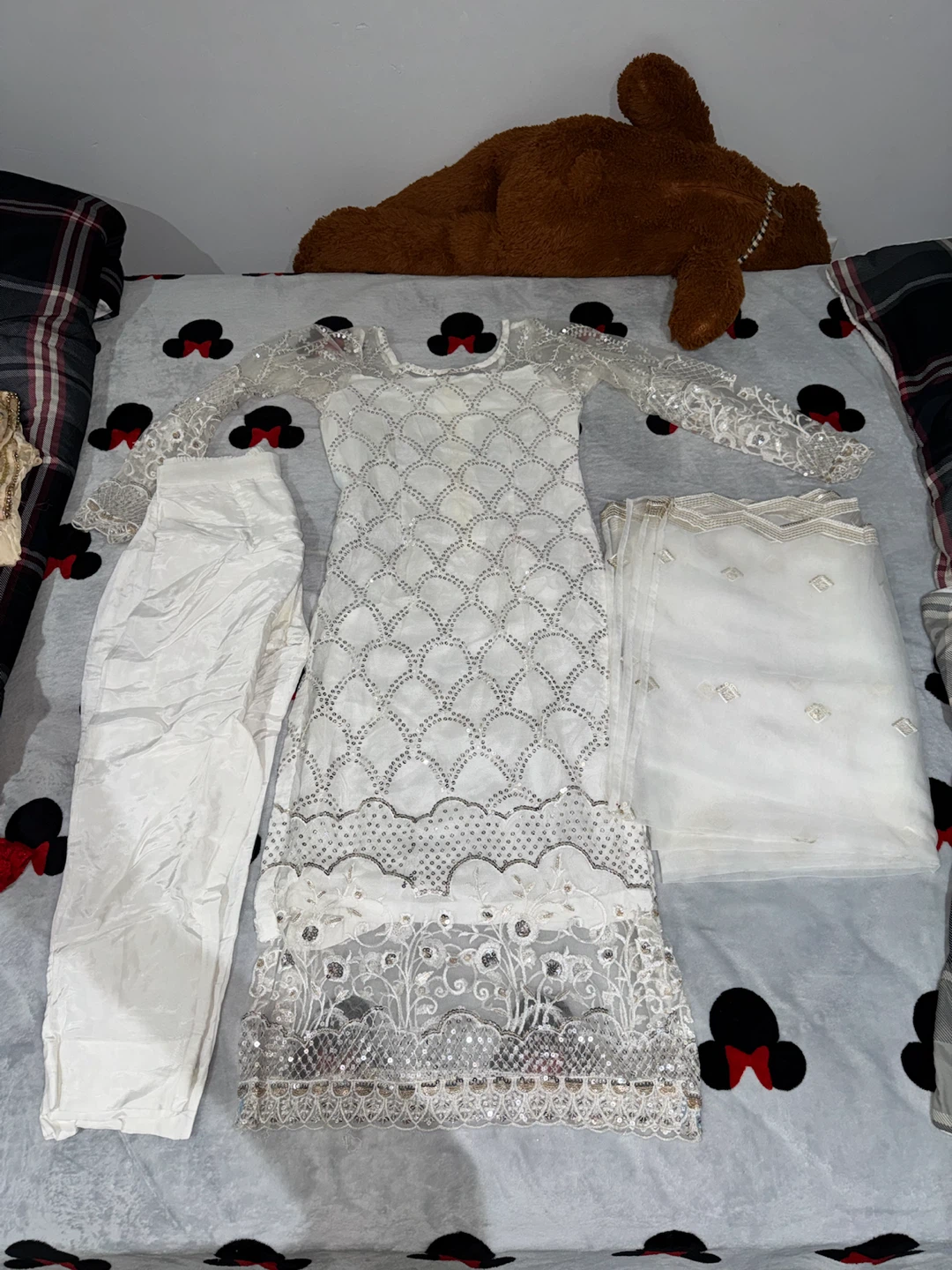 White Embroidered 3-Piece Outfit