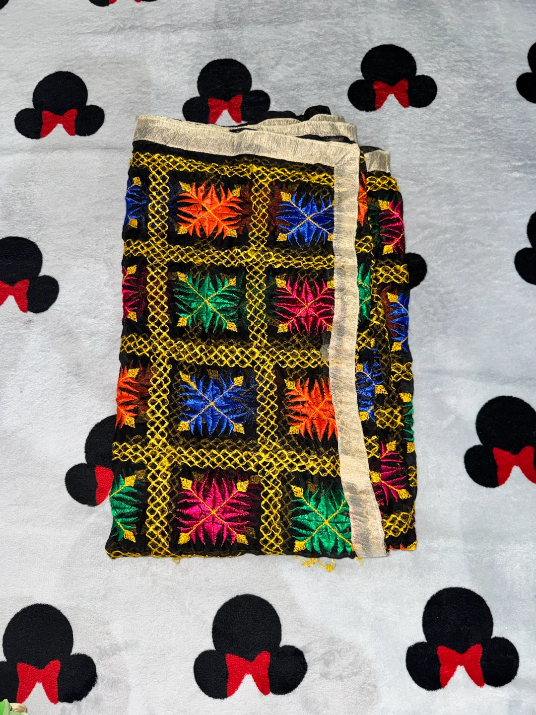 Embroidered Black Phulkari Dupatta