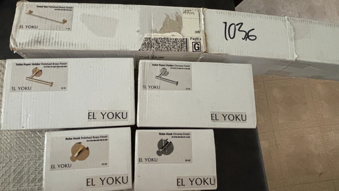 El Yoku Bathroom Hardware Set - Brass and Chrome Finishes