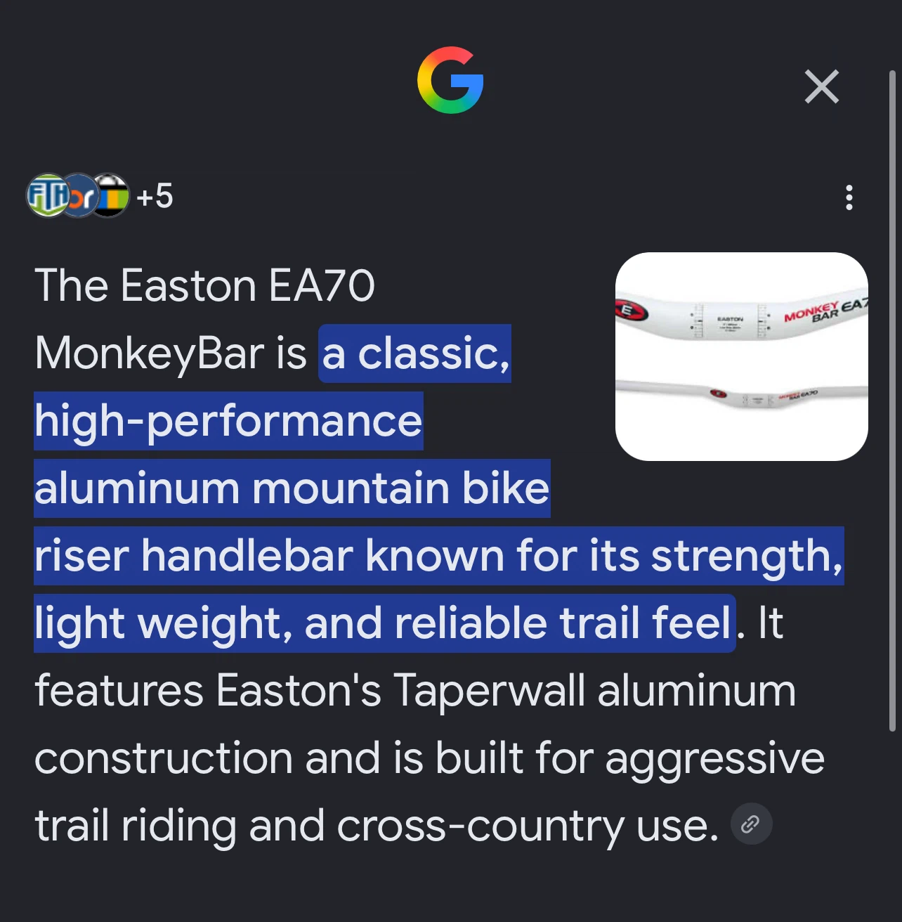 EASTON monkey bar EA70 alloy 25.4 Riser bar. DH bar brace 685 - photo 4