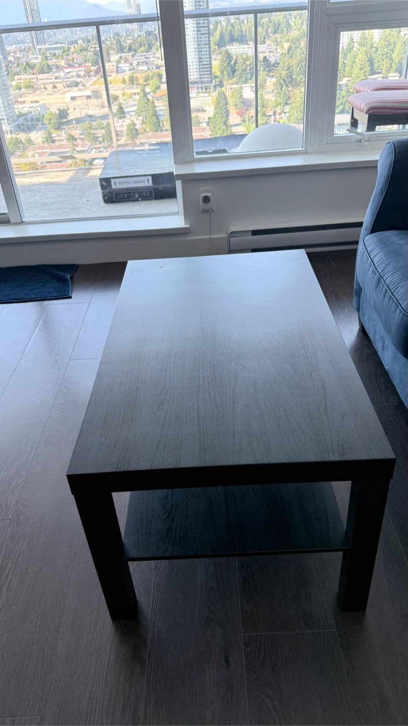 Black Coffee Table with Shelf