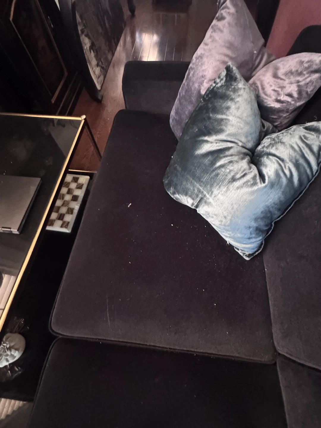 Black Velvet Sofa - photo 3