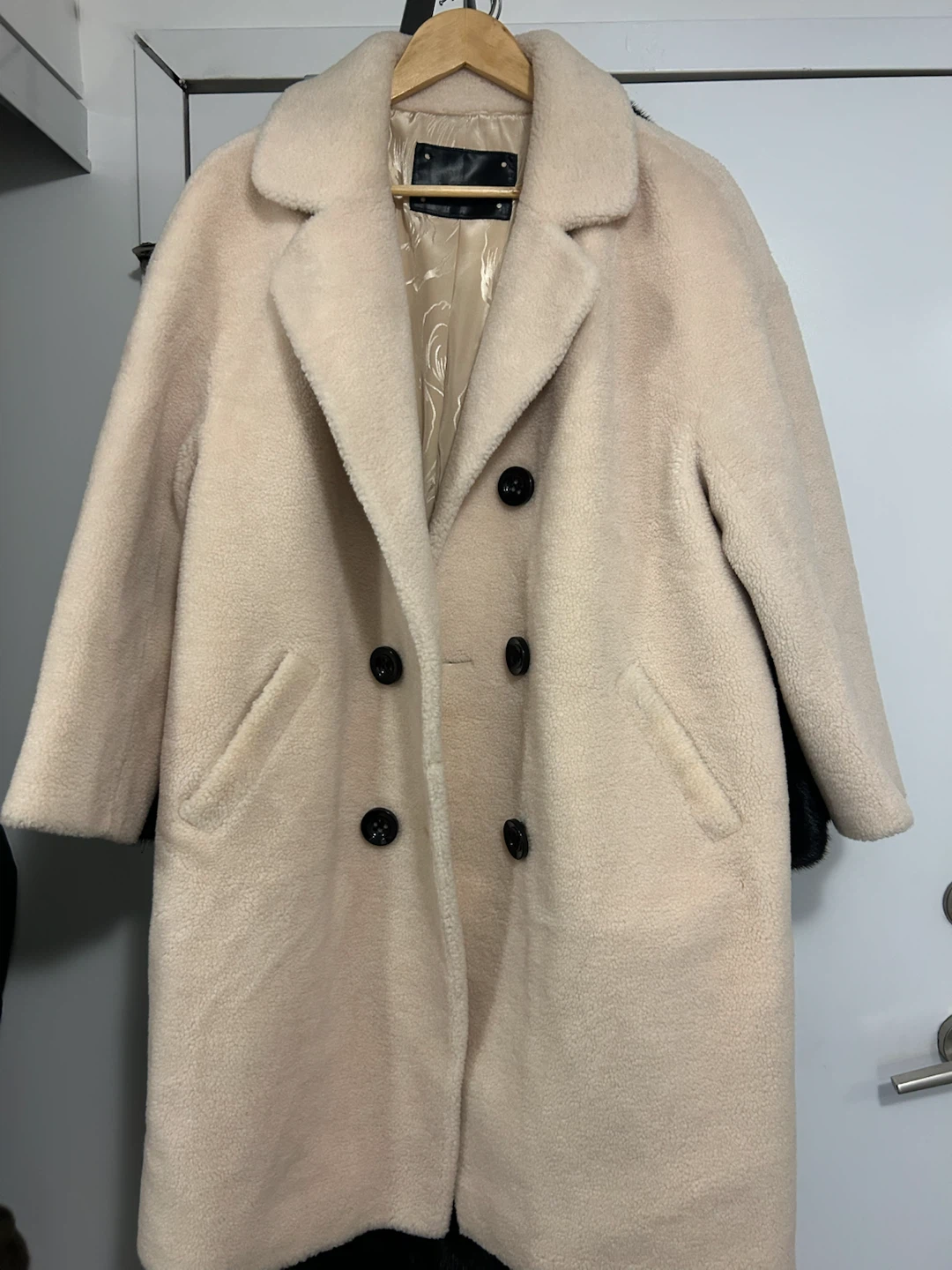 100% Wool Cream Teddy Coat