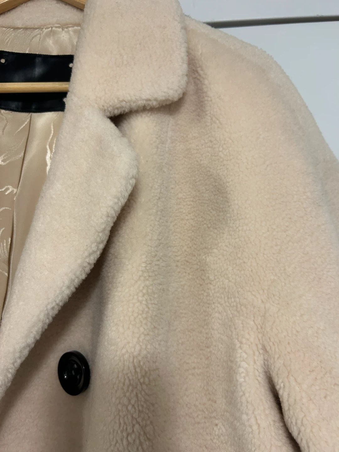 100% Wool Cream Teddy Coat - photo 2