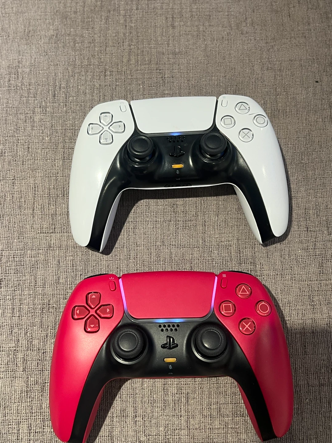 Sony PlayStation 5 DualSense Wireless Controllers (White & Red)