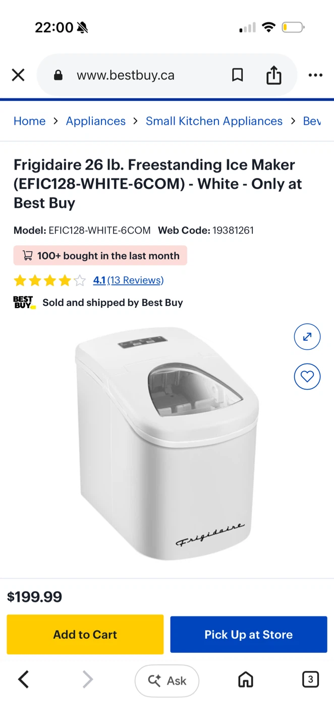 Frigidaire Ice Maker Machine
