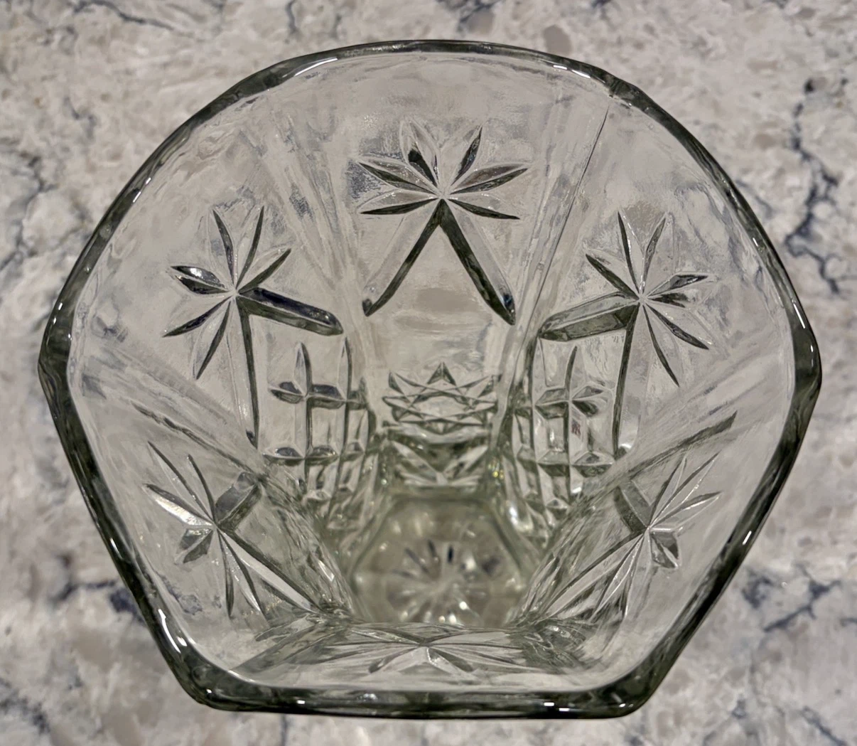Vintage Cut Glass Flower Vase – Starburst Pattern 10” - photo 2