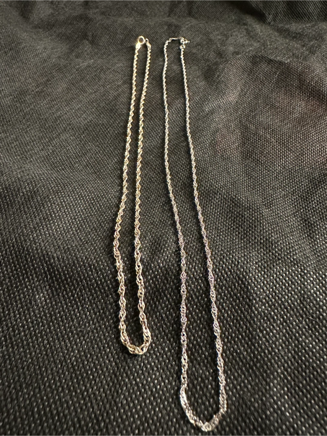 Two Silver Rope Chains