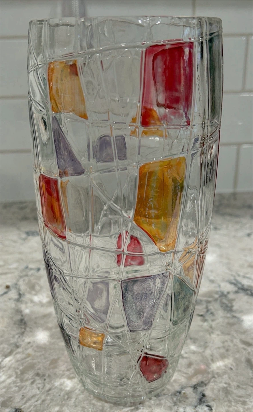 Vintage Murano Style Art Glass Vase – 9.5”