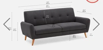 Structube Dark Gray Sofa - photo 3