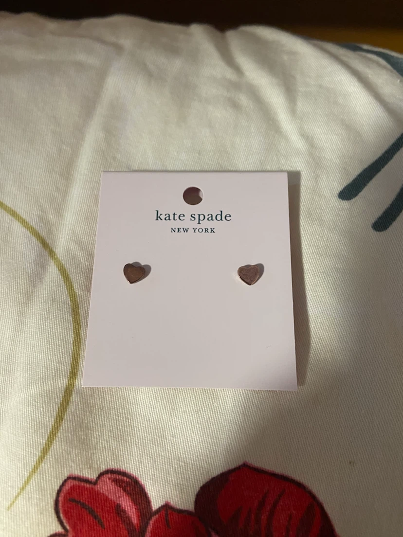 Kate Spade Rose Gold Heart Earrings - photo 2
