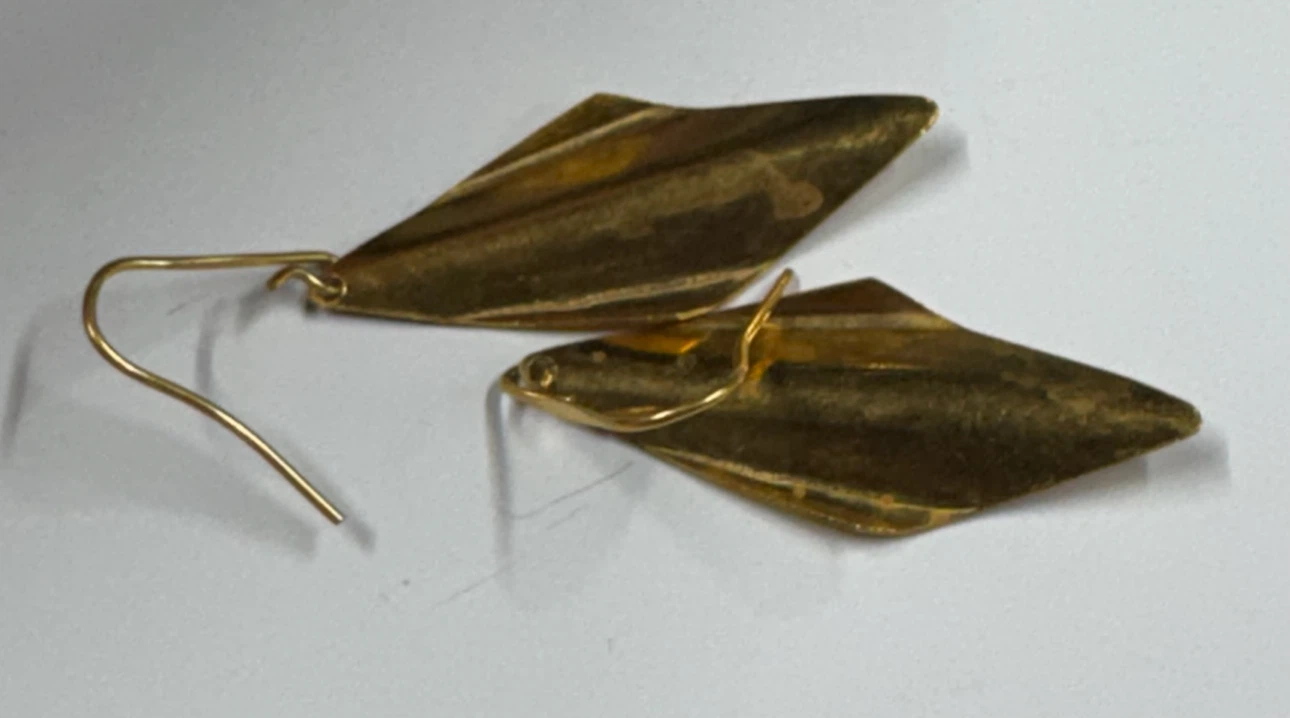 Gold Tone Geometric Dangle Earrings