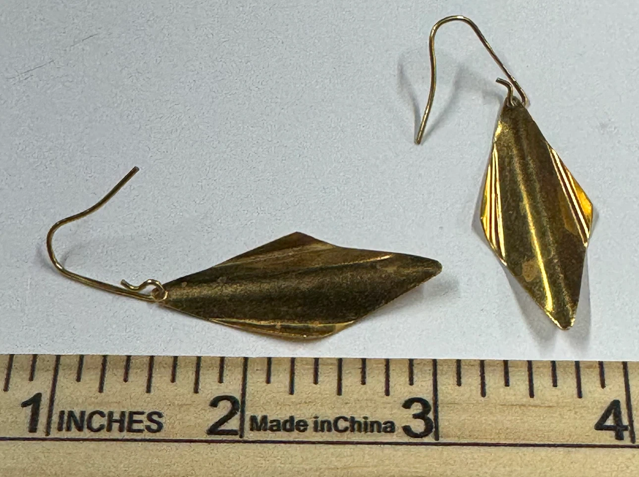 Gold Tone Geometric Dangle Earrings - photo 2