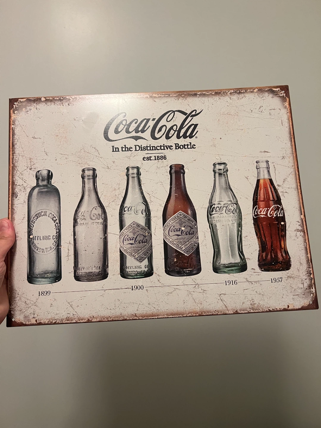 Coca-Cola Vintage Bottle History Metal Sign