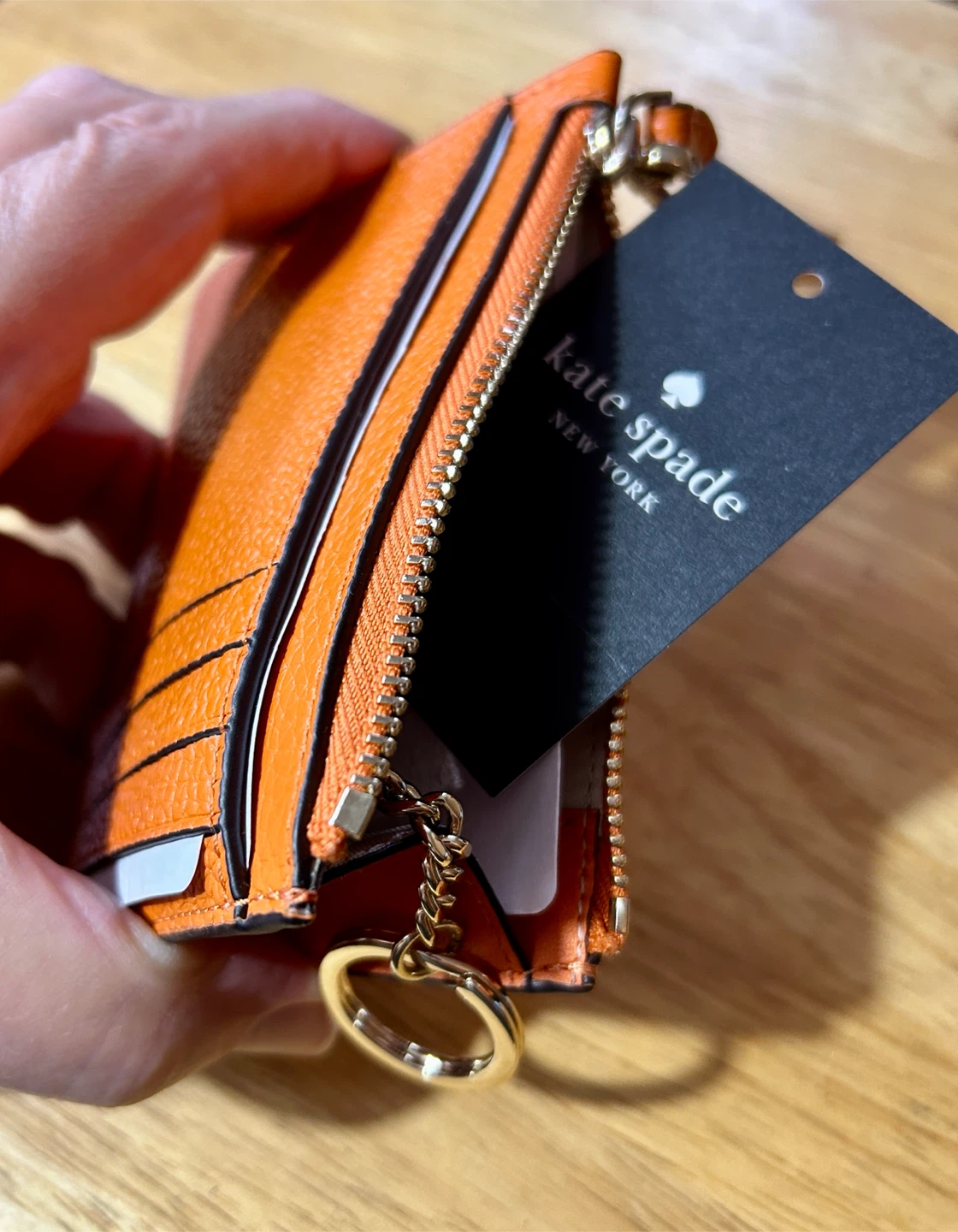 Kate Spade New York Orange Leather Card Holder with Wristlet - photo 2