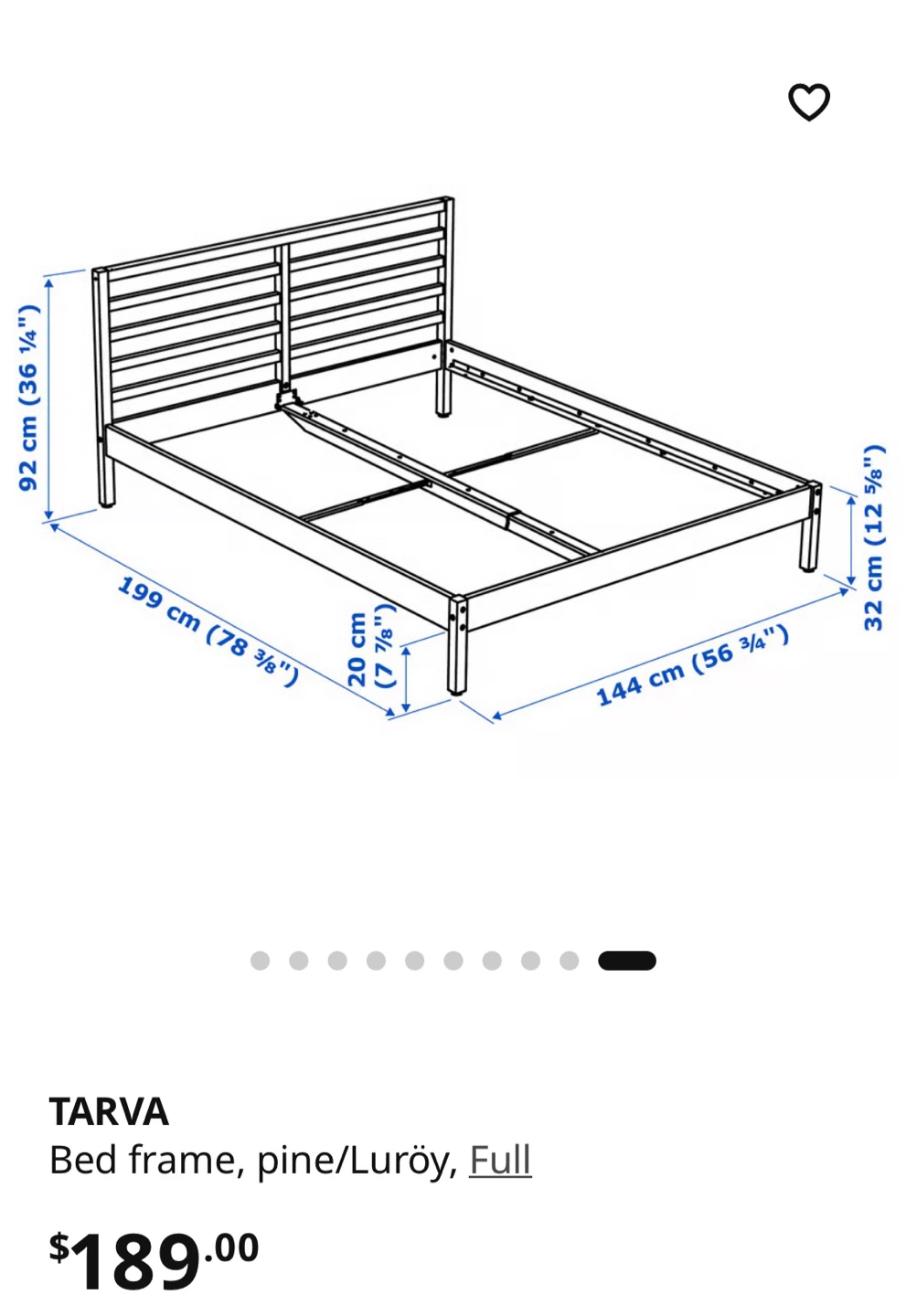 IKEA TARVA double Bed Frame - photo 2