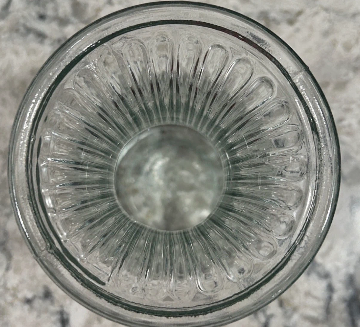 Ribbed Glass Bud Vase Flared Top, Clear Pressed Glass (5”) - photo 3