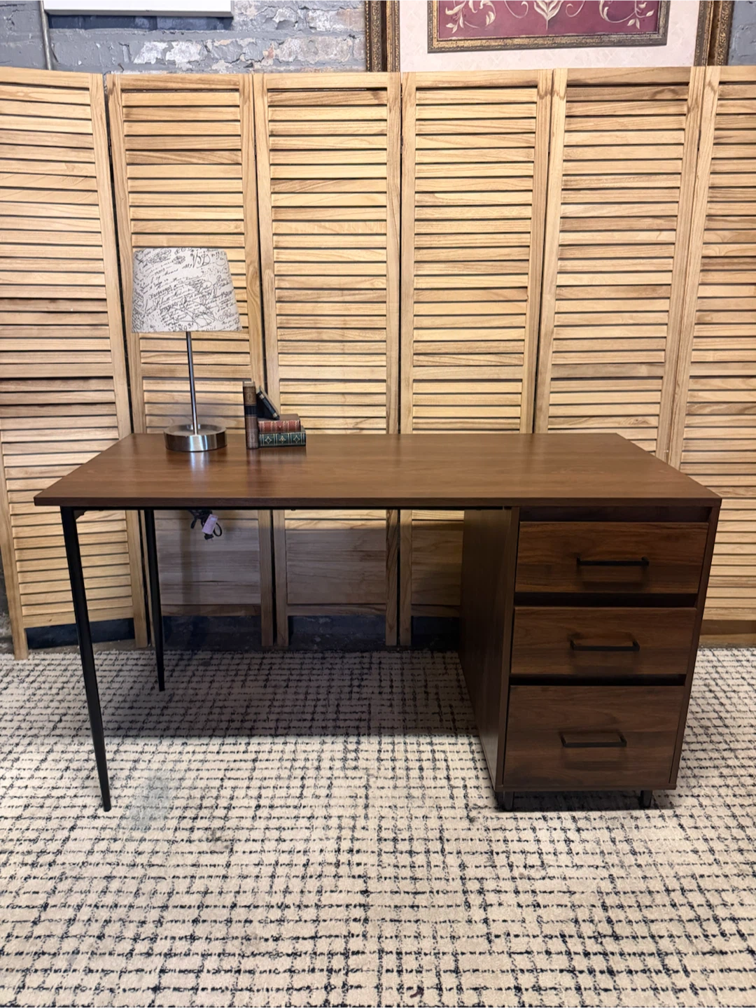Brown Desk with Drawers