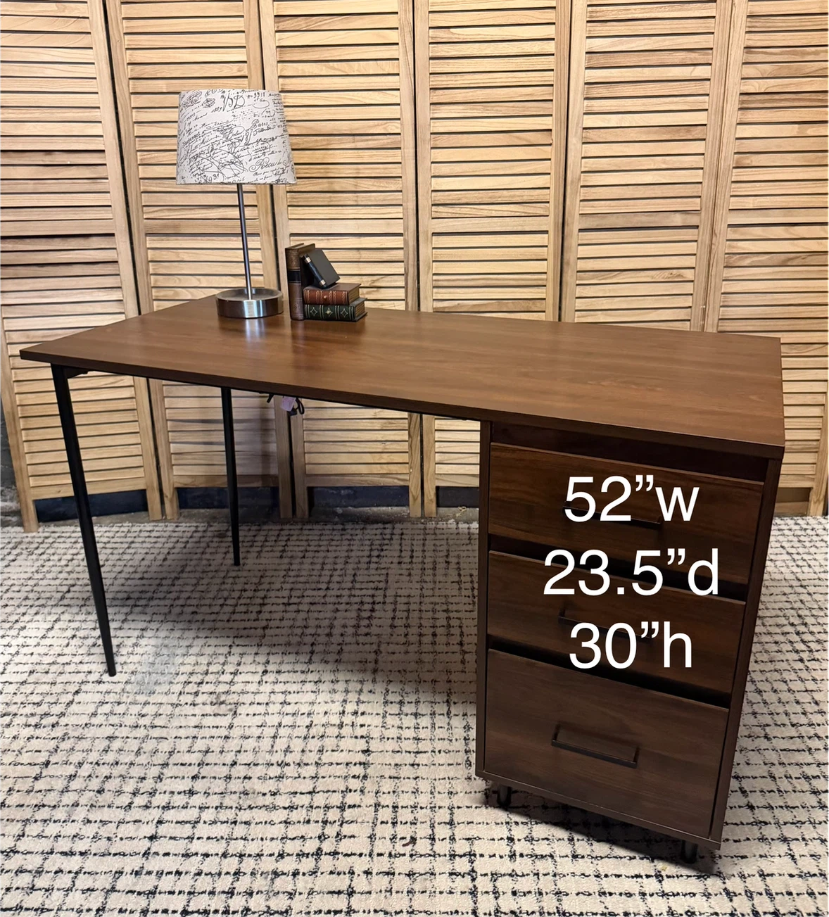 Brown Desk with Drawers - photo 5