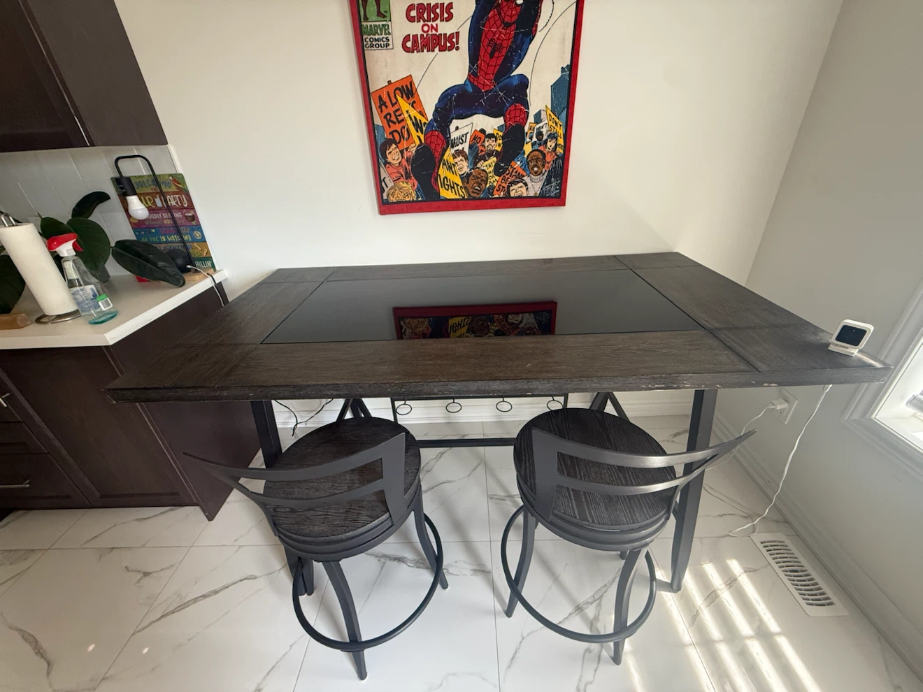 Bar Table with Wine Glass Rack - photo 4