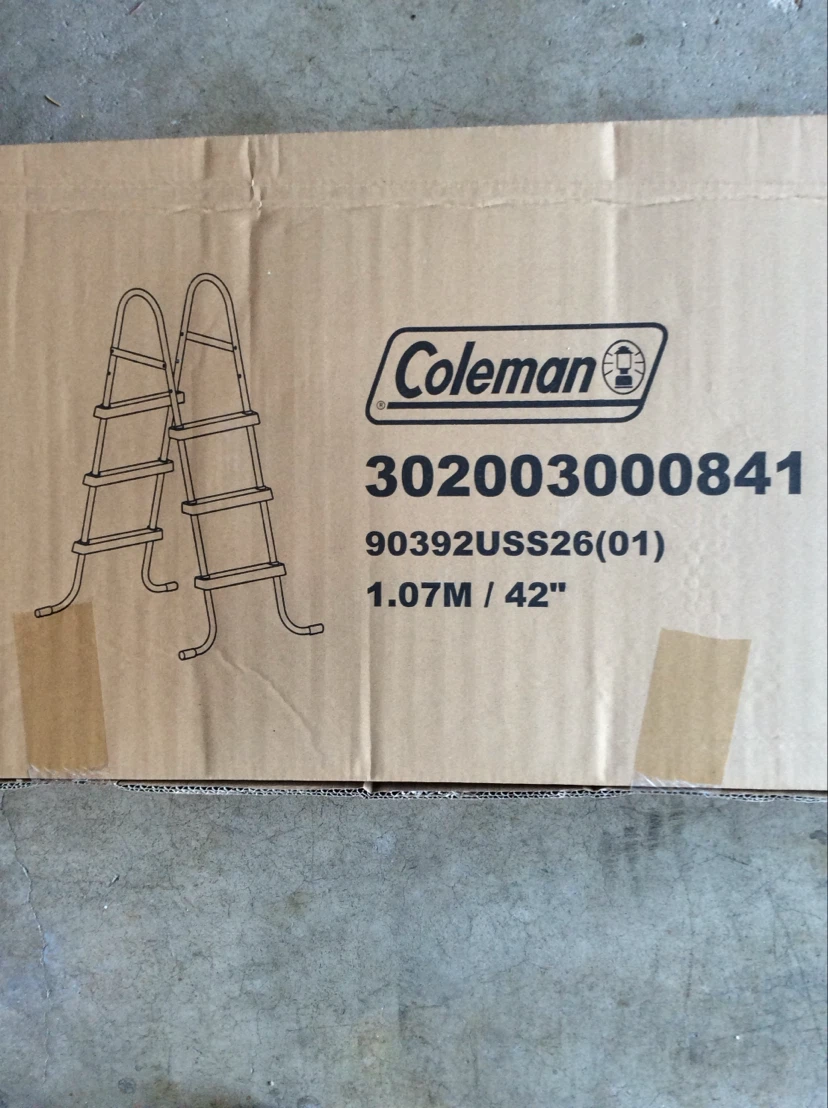 Coleman 4-Step Steel A-Frame Pool Laddefor 48in Wall, Capacity - photo 2