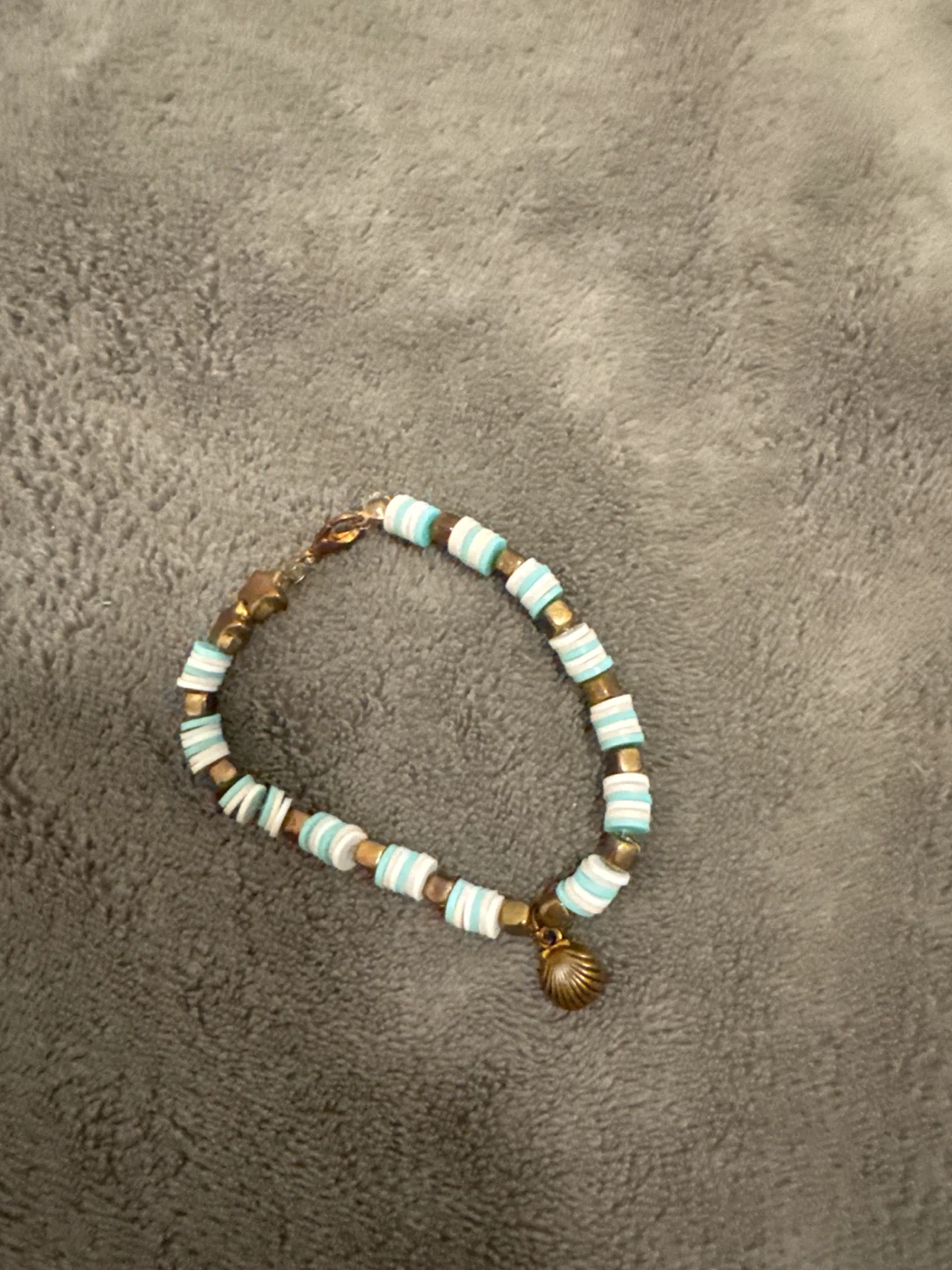 Beaded Bracelet with Seashell Charm